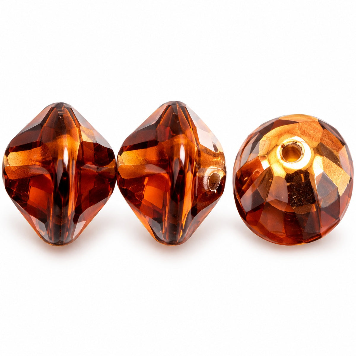 Oval Beads, Transparent Orange Prismatic Phoenix (10080-27104), Glass, Czech Republic