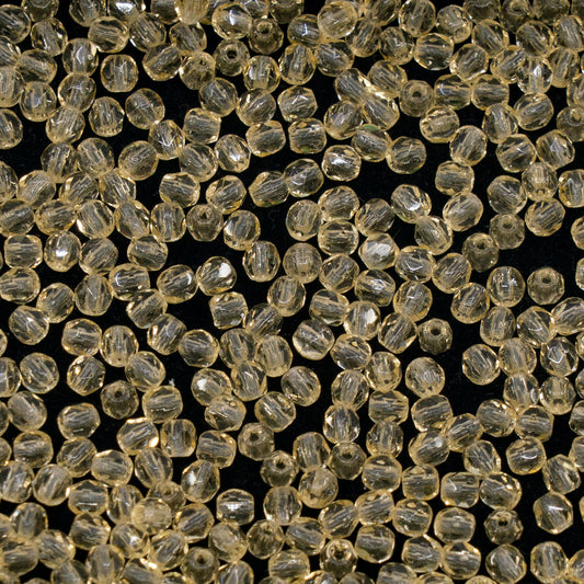 OUTLET 250g/50g Faceted Round Fire Polished Beads, 3 x 3 mm, Transparent Orange (10030), Glass, Czech Republic