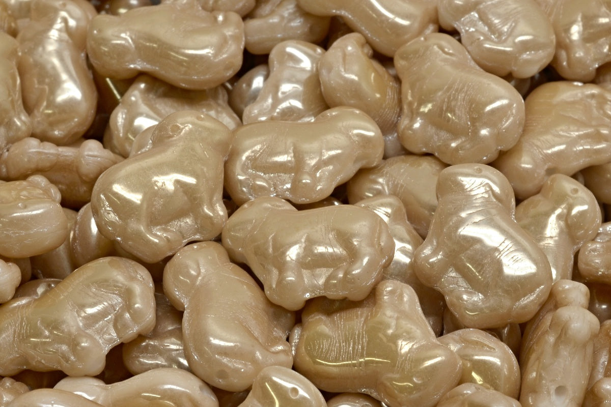 Sheep Pressed Beads, White 23503 (02010-23503), Glass, Czech Republic