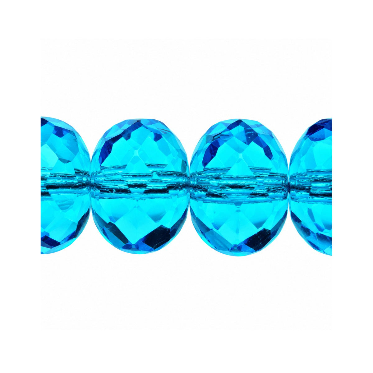 Special Cut Faceted Fire Polished Beads, Transparent Aqua (60020), Glass, Czech Republic