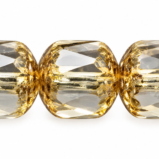 Cathedral Faceted Fire Polished Beads, Crystal Picasso (00030-43400), Glass, Czech Republic