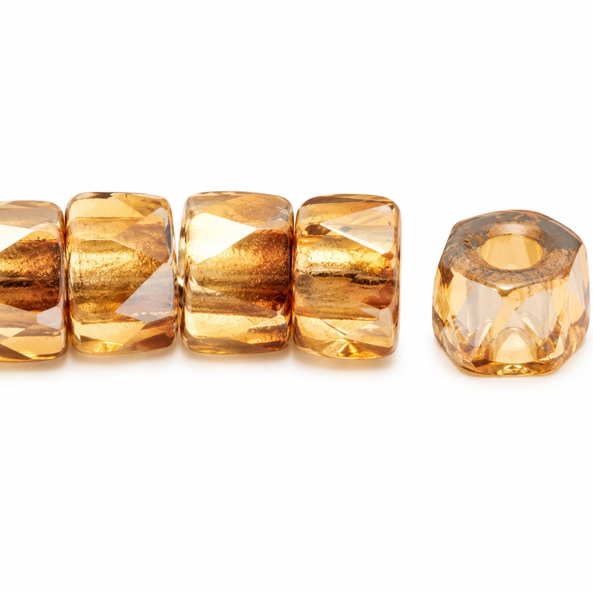 Faceted Oval Beads Special Cut, Transparent Orange 22501 (10030-22501), Glass, Czech Republic