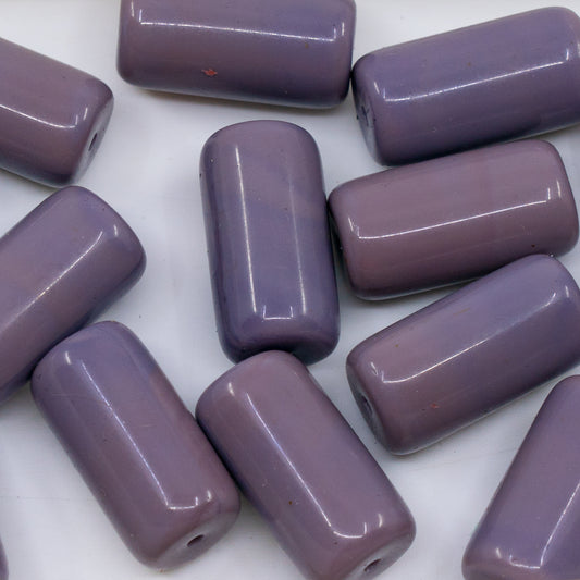 OUTLET 250g/50g Tube Beads, 20 x 10 mm, Opaque Purple (23040), Glass, Czech Republic