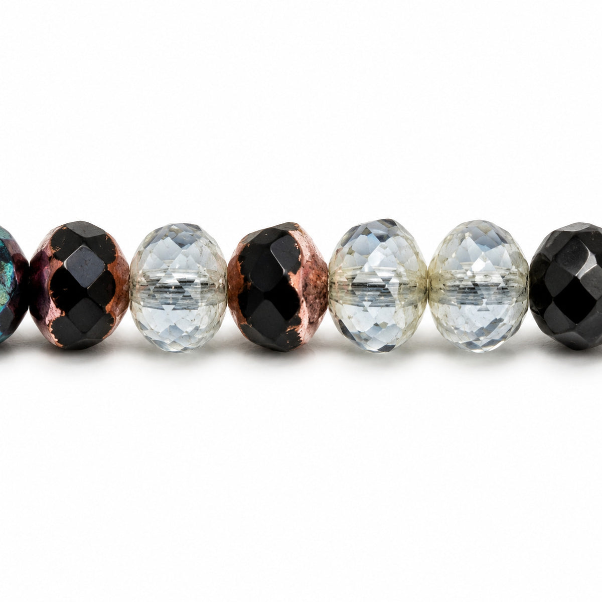 Rondelle Faceted Fire Polish Beads, X3037 (x3037), Glass, Czech Republic