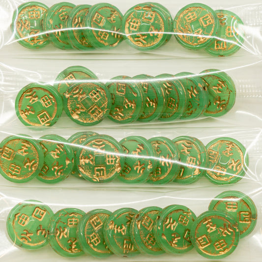 OUTLET 10 grams Pressed Beads, 14 x 14 mm, 52000 Gold Lined (52000-54302), Glass, Czech Republic