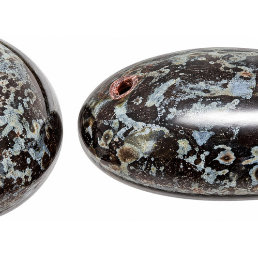2-Hole Cab Beads, Black Travertin (23980-86800), Glass, Czech Republic