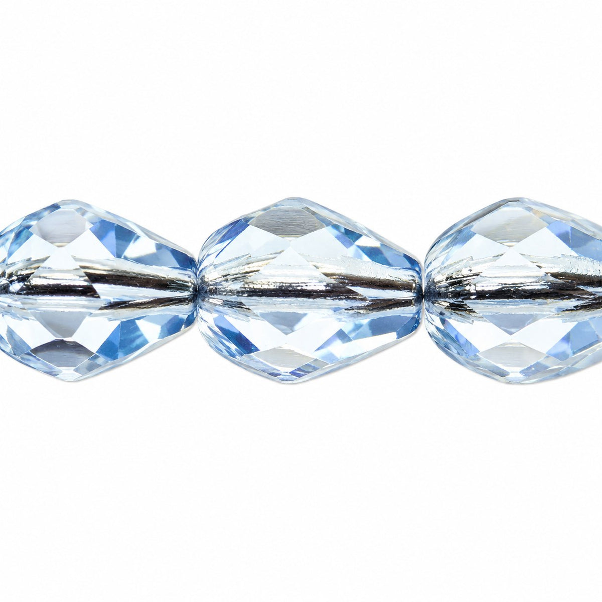 Faceted Fire Polished Beads Special Cut, Transparent Blue (30020), Glass, Czech Republic