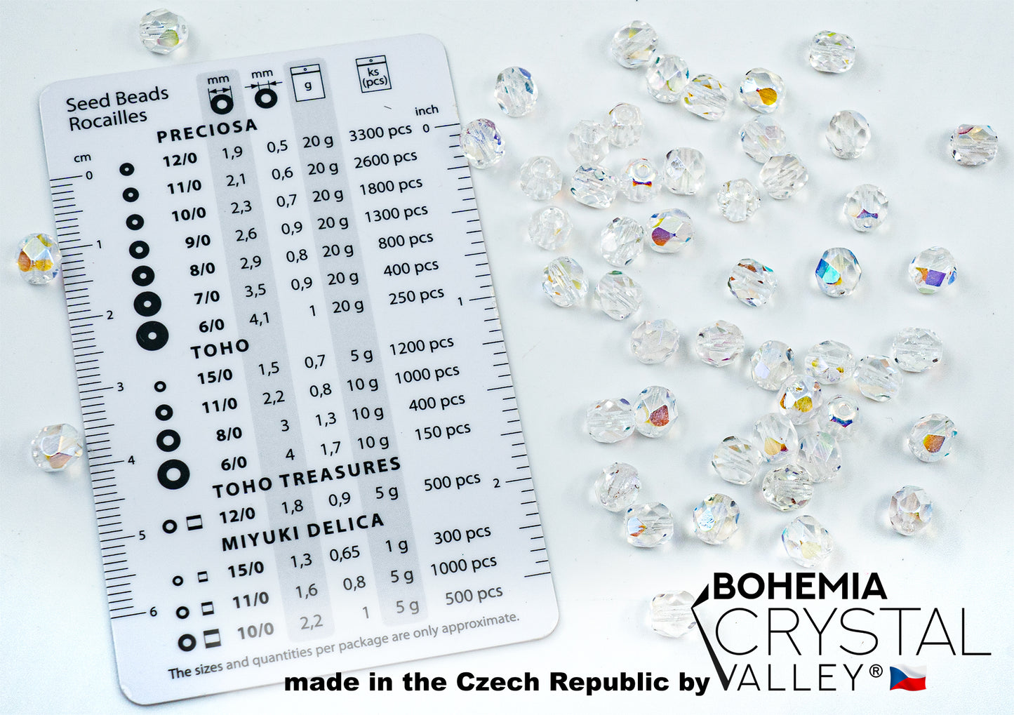 Faceted Fire Polished Pressed Czech Glass Beads, Crystal AB 00030-28701