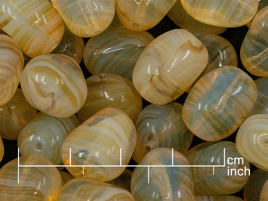 OUTLET 250g Pressed Beads, 16 x 14 mm, 15161 (111-30462-16x14-15161), Glass, Czech Republic - Mixed Glass