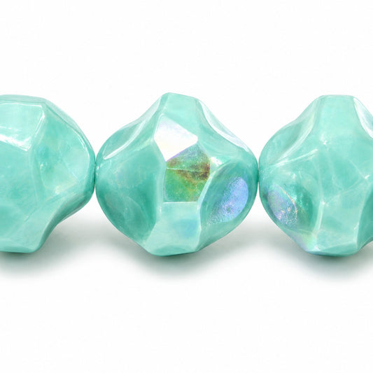 Faceted Special Cut Beads Smashed, Turquise 23001 (63120-23001), Glass, Czech Republic