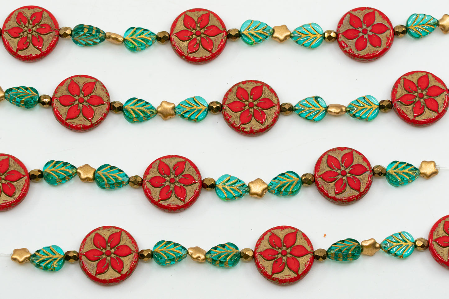 アウトレット 1個 ストランドビーズ ミックスストランド mxas テーブルカット コインフラワー