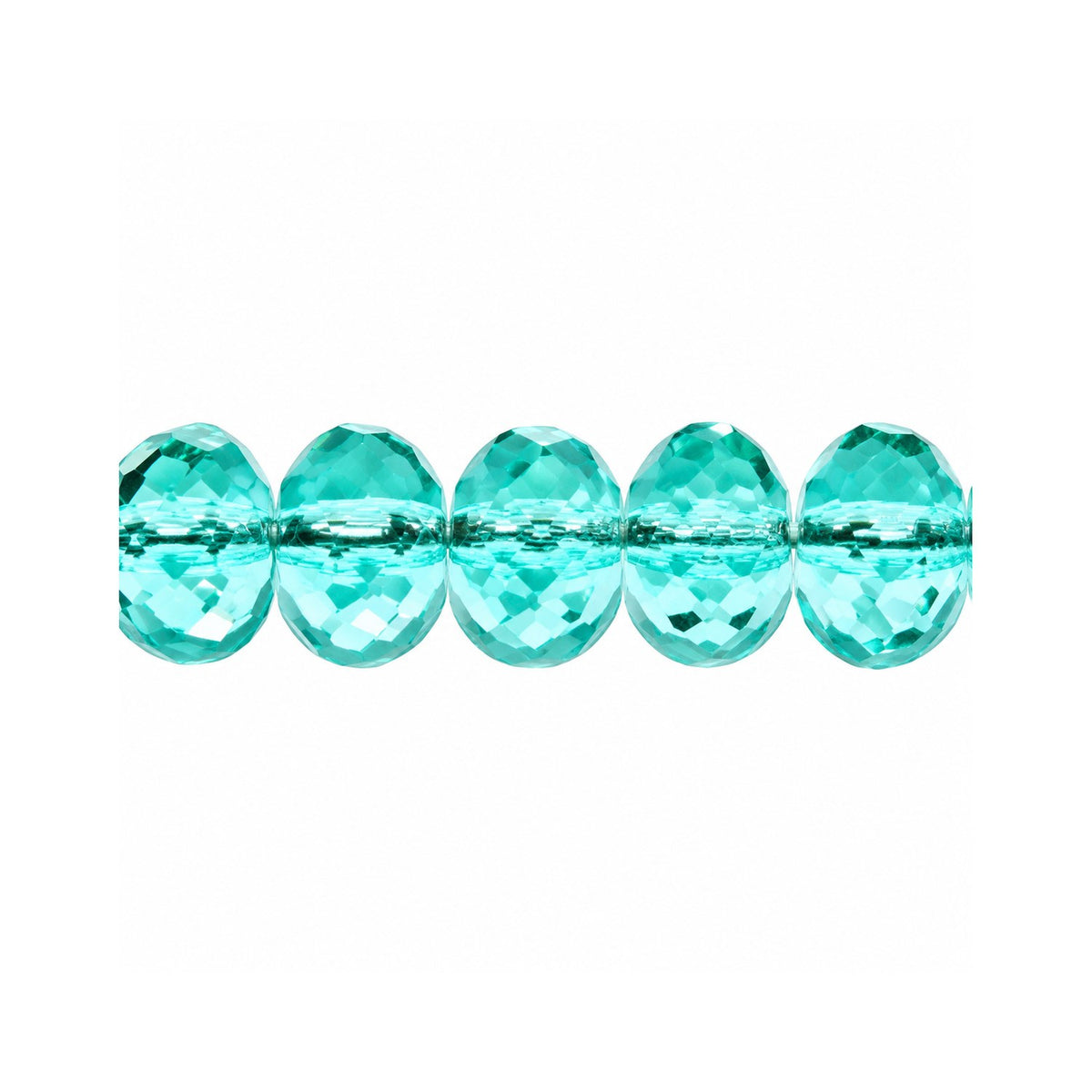 Special Cut Faceted Fire Polished Beads, Transparent Aqua (60200), Glass, Czech Republic