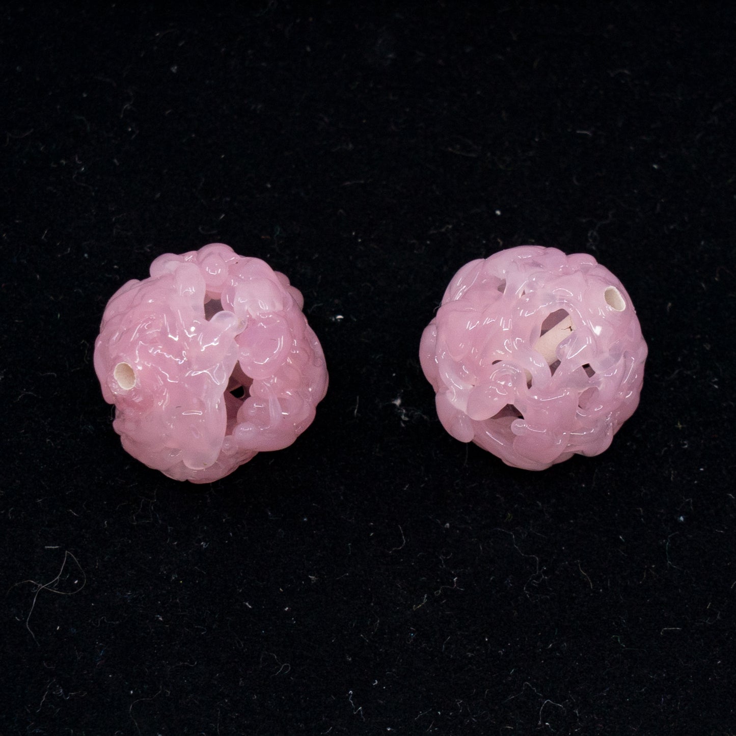 OUTLET 1 pcs Lampwork Handmade Lace Beads, 16 x 16 mm, Light Pink (light-pink), Glass, Czech Republic