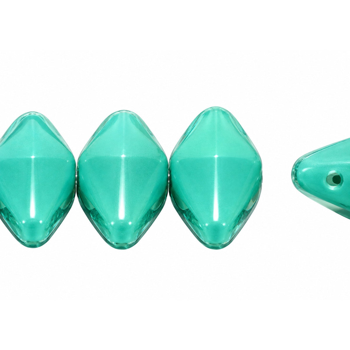 Oval Olive Beads, Turquise (63120), Glass, Czech Republic