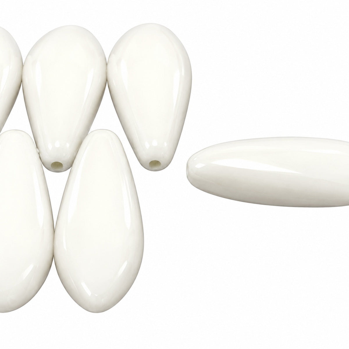 Dagger Beads, Chalk White (03000), Glass, Czech Republic