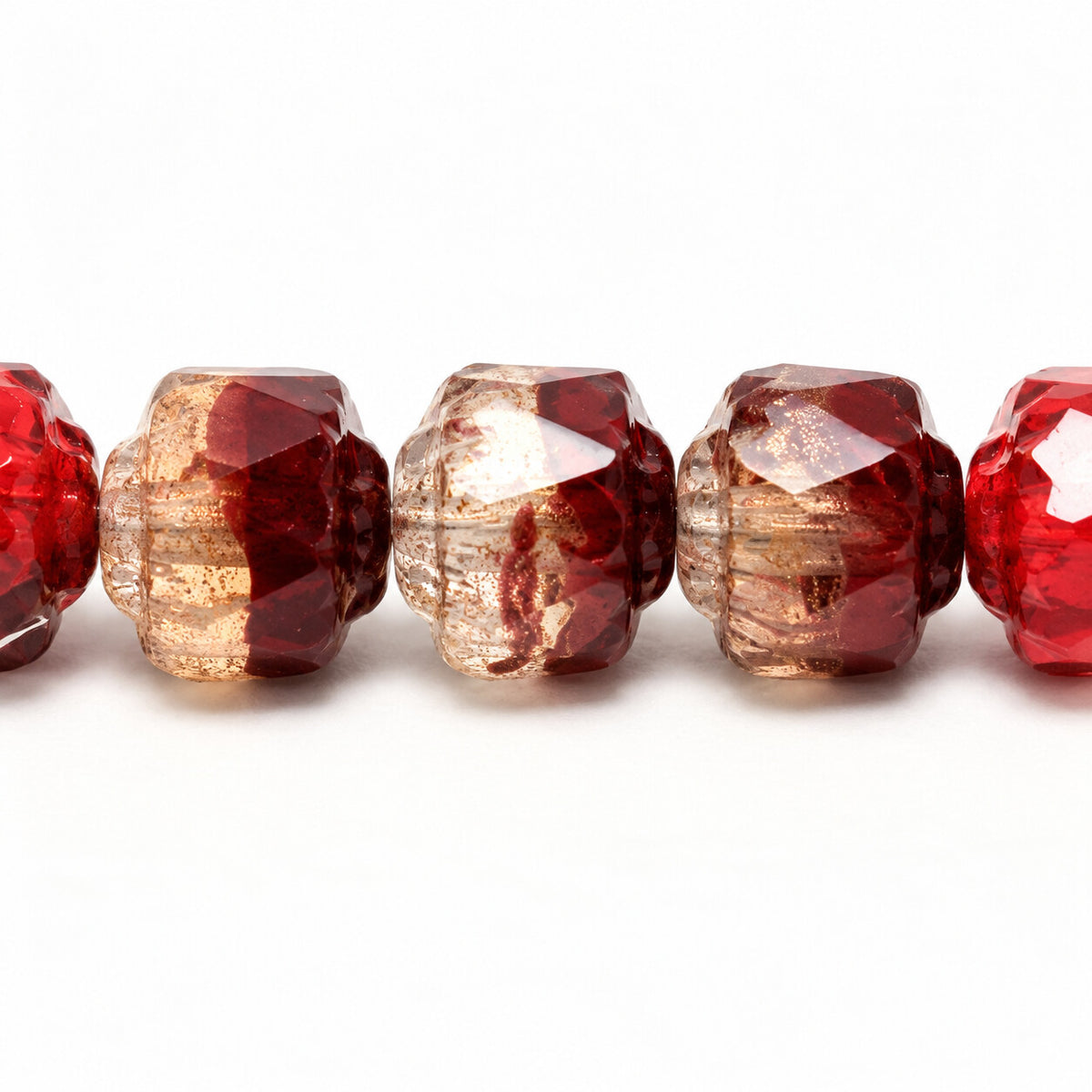 Cathedral Faceted Fire Polished Beads Special Cut, X1977 (x1977), Glass, Czech Republic
