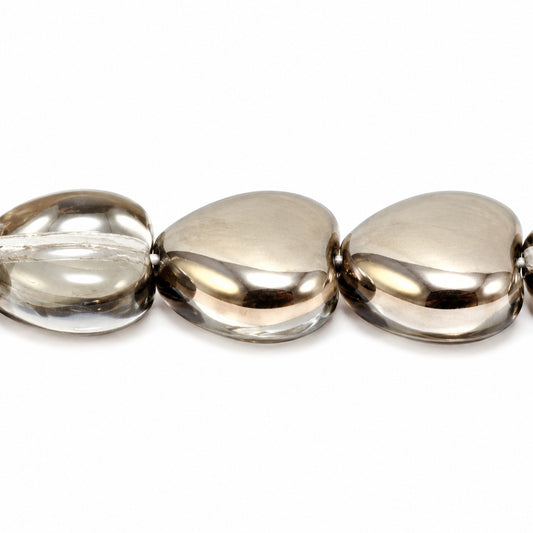Heart Beads, Crystal Chrom (00030-27401), Glass, Czech Republic
