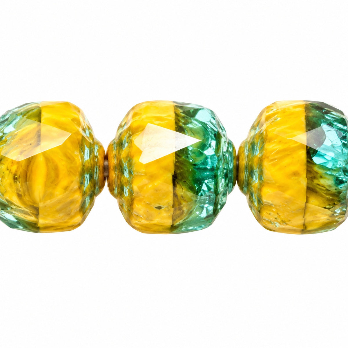 Cathedral Faceted Fire Polished Beads Special Cut, X3202 Green Lined (x3202-54322), Glass, Czech Republic