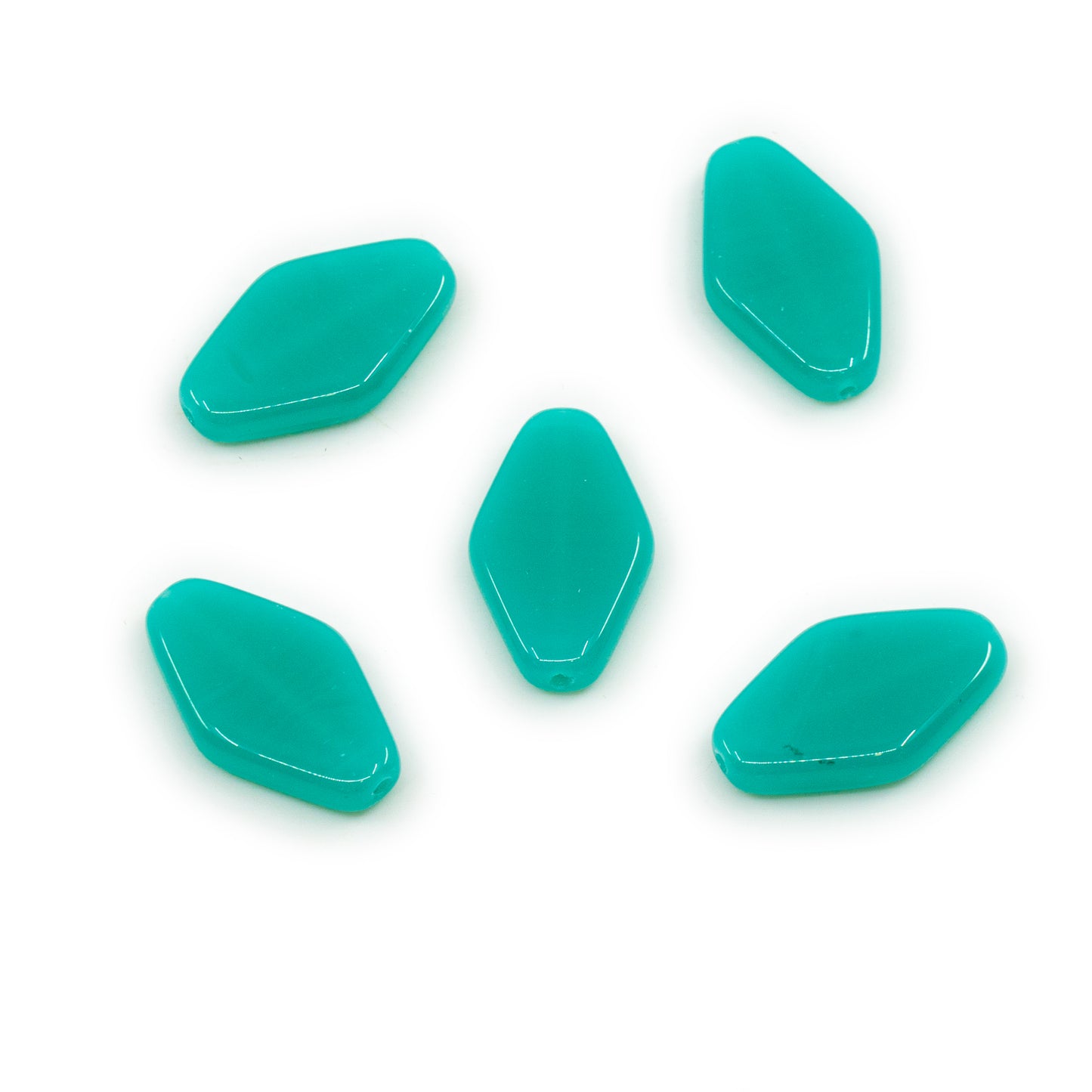 OUTLET 10 grams Flat Rhombus Beads, 22 x 12 mm, Opal Aqua (61100), Glass, Czech Republic