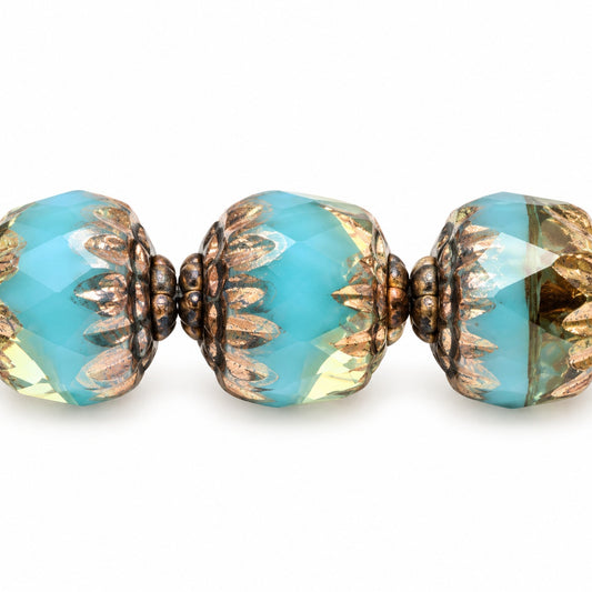 Cathedral Faceted Fire Polished Beads, X3200 Purple (x3200-15726), Glass, Czech Republic