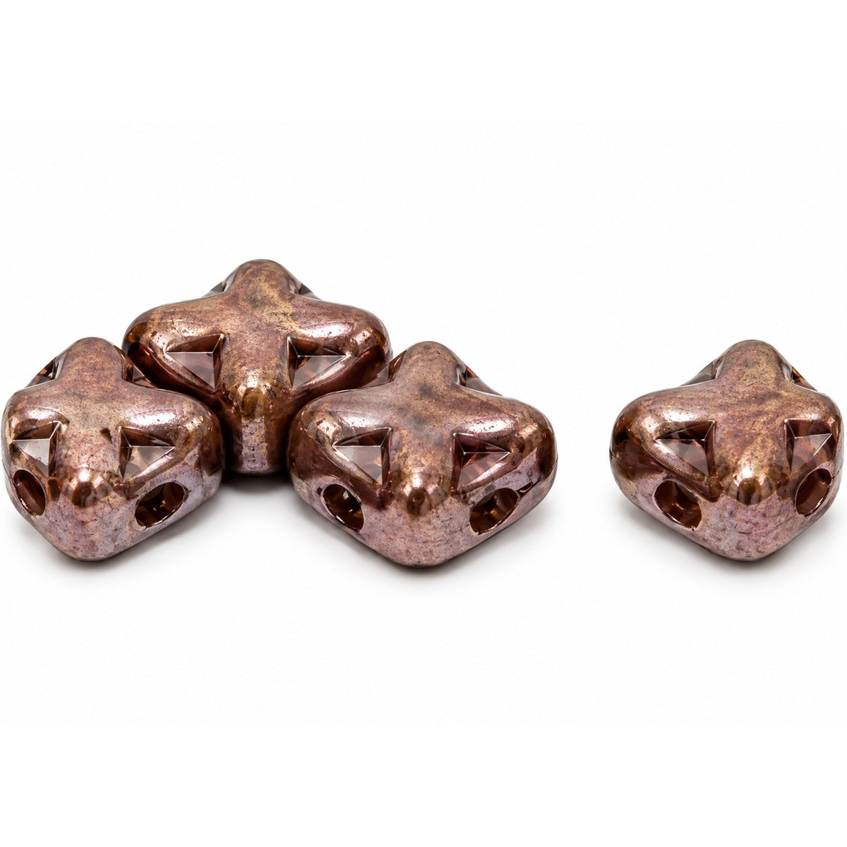 Silky 2-Hole Square Beads, X1848 Stain With Luster Blue (x1848-65431), Glass, Czech Republic