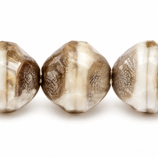 Special Cut Faceted Fire Polished Beads. Smashed, X3150 Platin (x3150-13702), Glass, Czech Republic