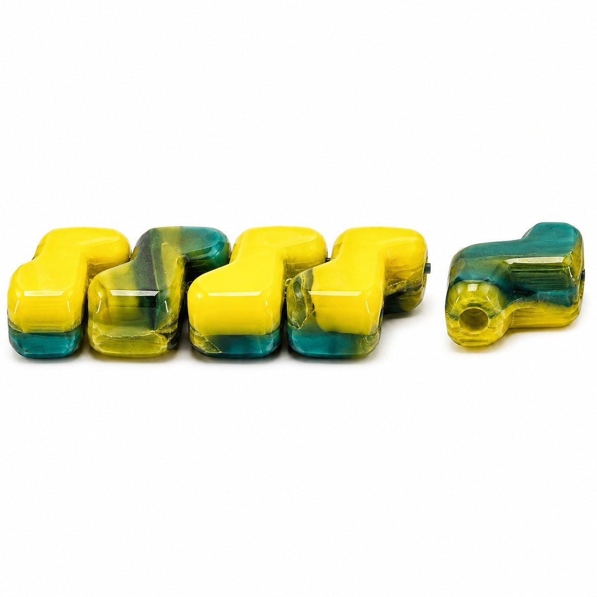 2-Hole Pressed Beads, X1830 (x1830), Glass, Czech Republic