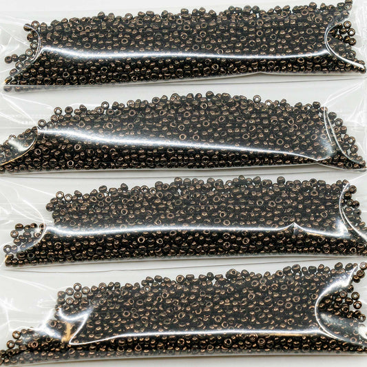 OUTLET 10 克 Preciosa Ornela 种子珠，圆孔，散装，11/0 x 毫米，黑铜色 (-23980-14415)，玻璃，捷克共和国