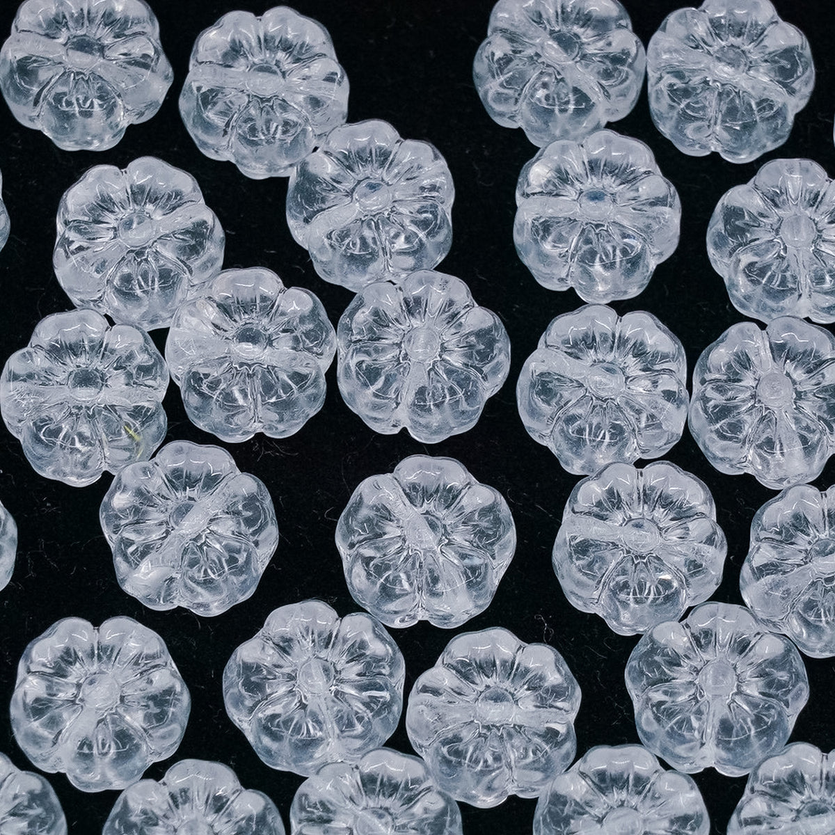 OUTLET 250g/50g Hawaiian Flower Beads, 10 x 10 mm, Crystal (00030), Glass, Czech Republic