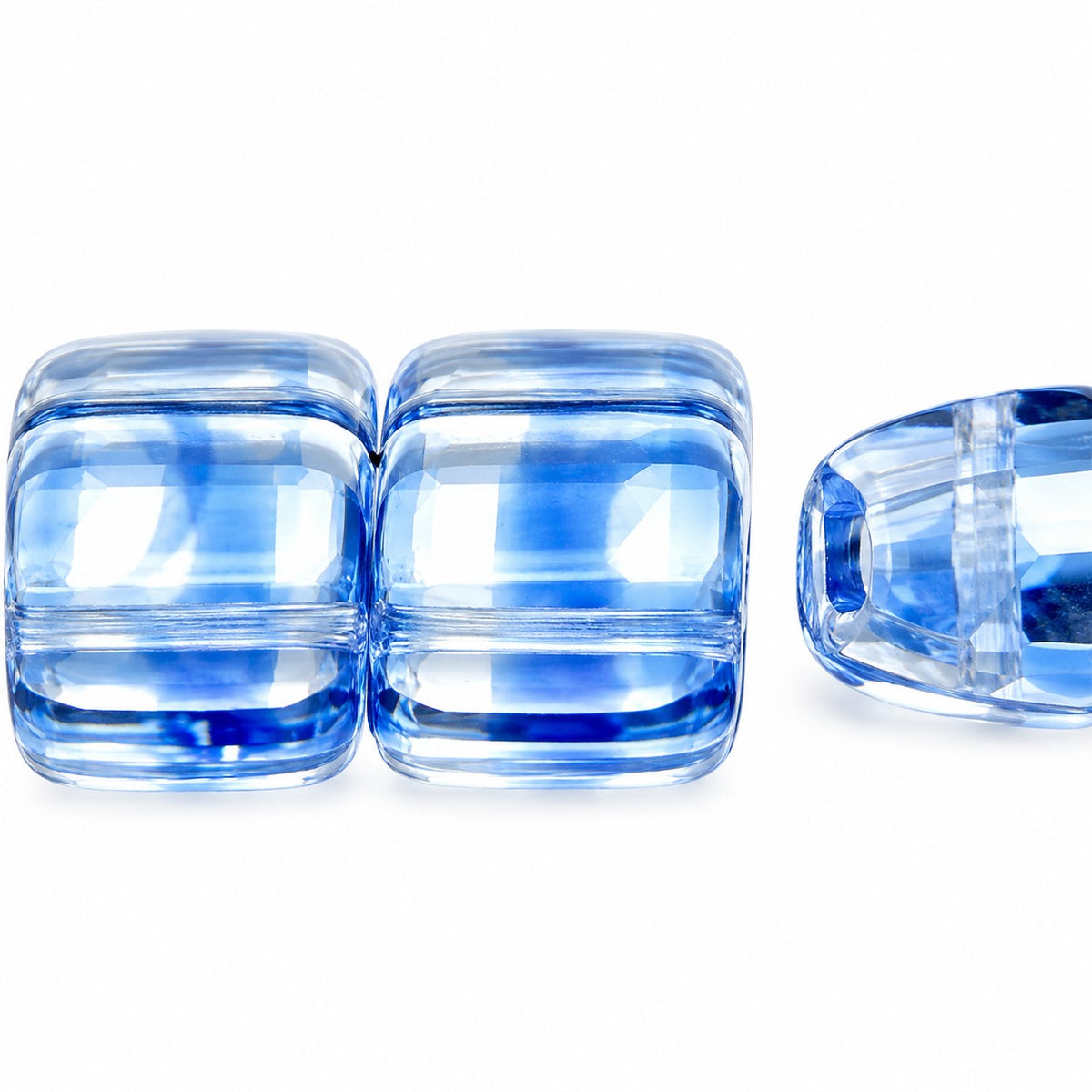 Carrier Beads, Mixed Crystal Blue (37008), Glass, Czech Republic