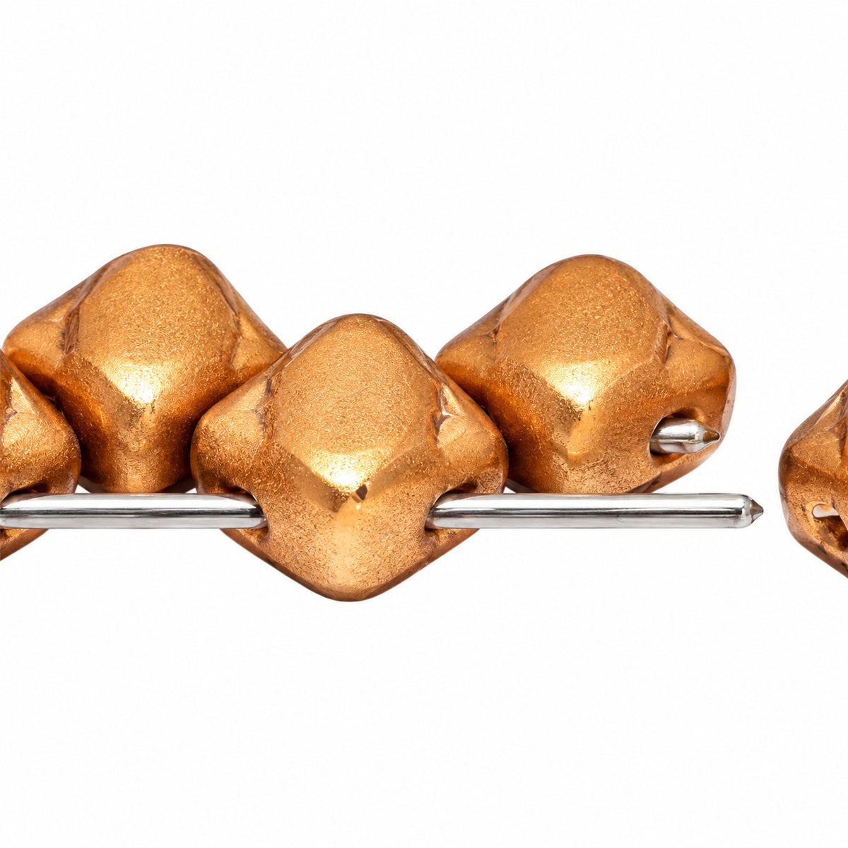 Silky 2-Hole Square Beads, Crystal Aztec Pale Gold (00030-01710), Glass, Czech Republic