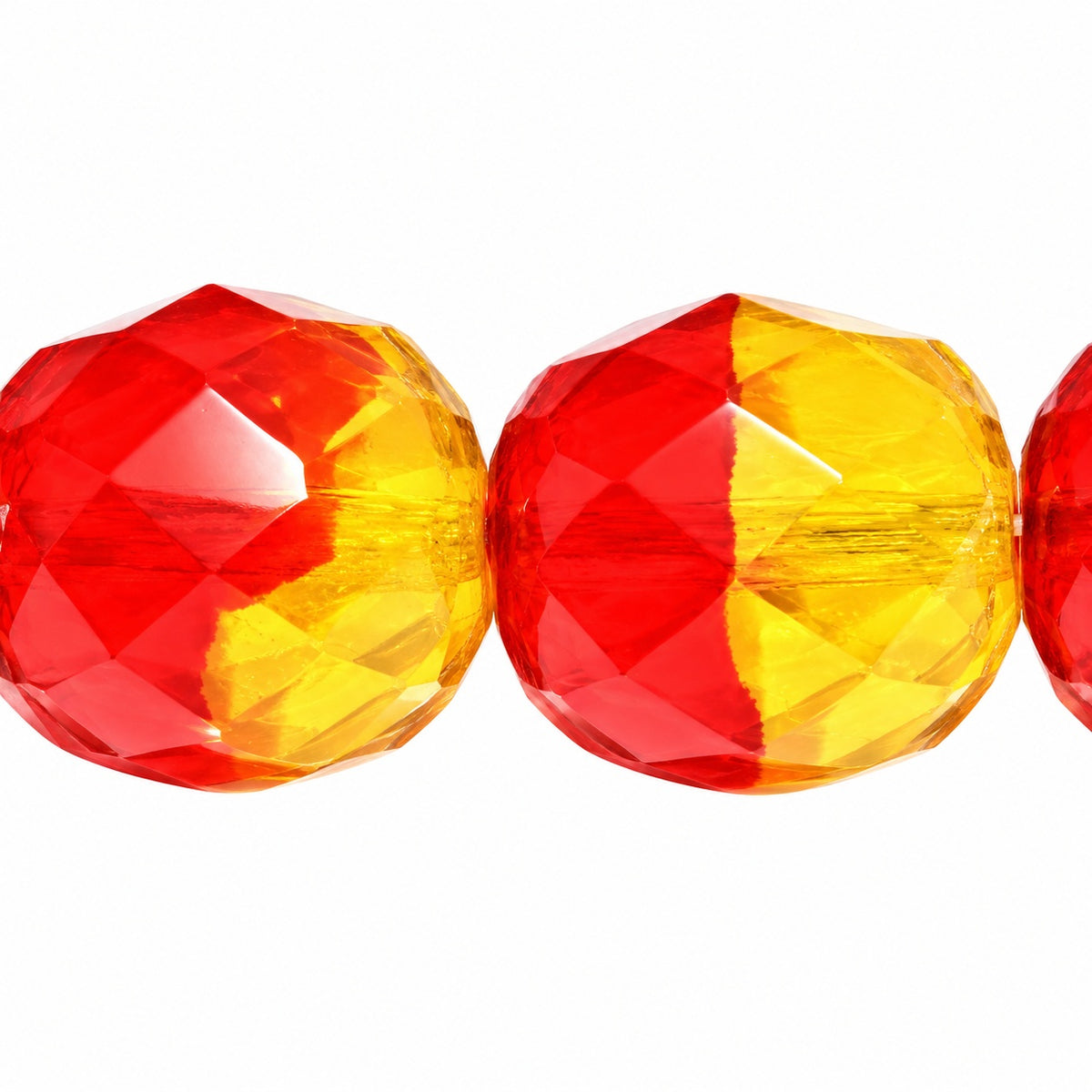 Faceted Round Fire Polished Beads, T0540 (t0540), Glass, Czech Republic