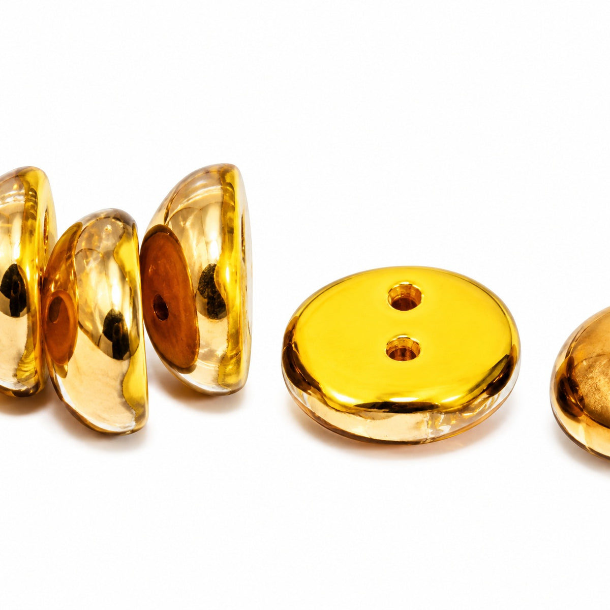 Piggy Beads, Bright Yellow Gold (83130-26441), Glass, Czech Republic
