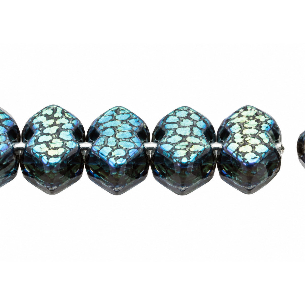 3-Hole Pressed Beads, Black Ab Full (2X Side) 33002 (23980-28703-33002), Glass, Czech Republic