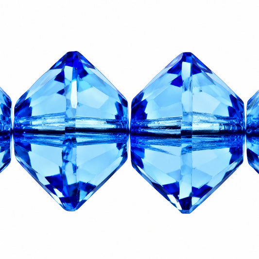 Special Cut Faceted Fire Polished Beads, Transparent Blue (30020), Glass, Czech Republic