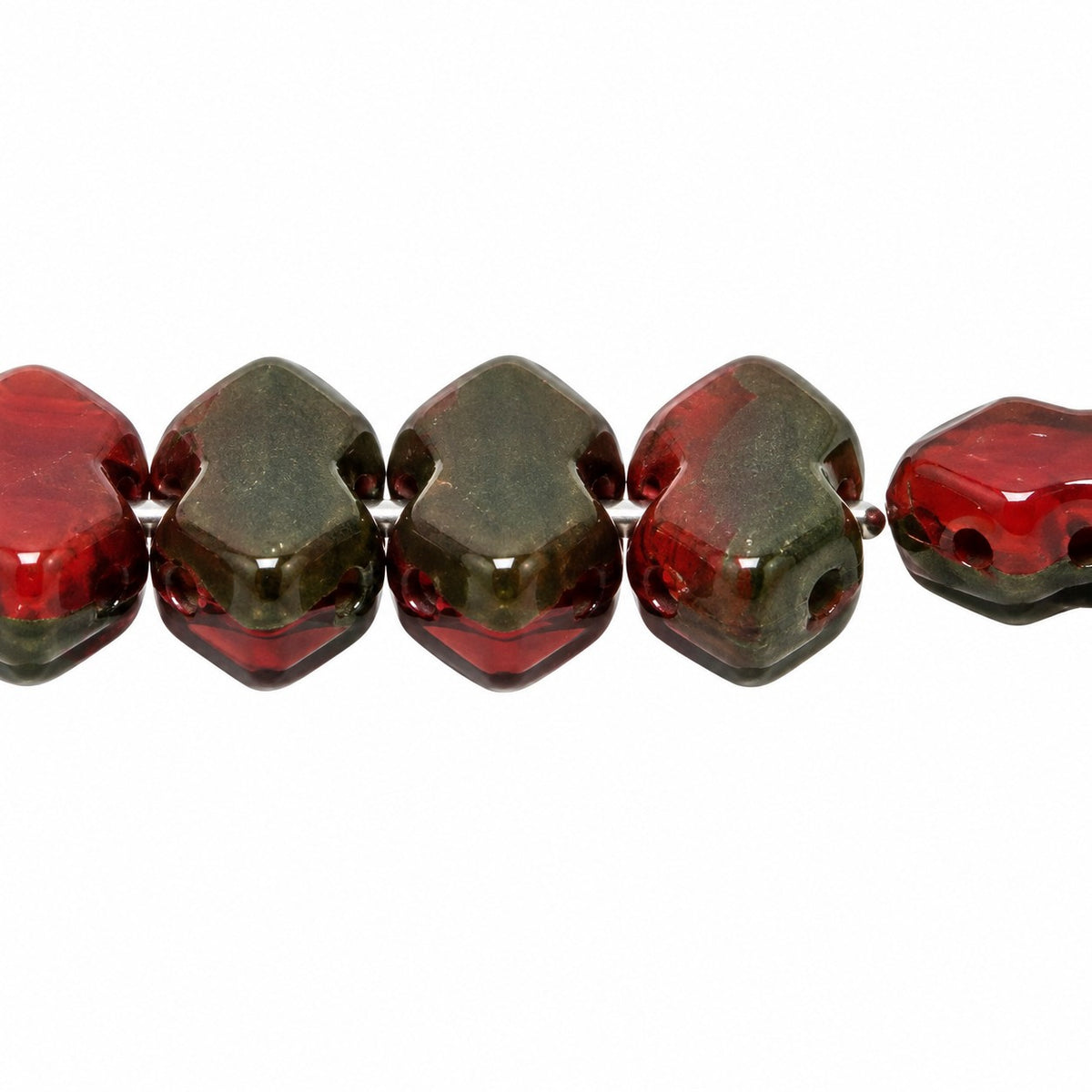 3-Hole Pressed Beads, X2266 (x2266), Glass, Czech Republic