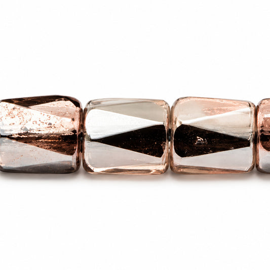Faceted Special Cut Beads, Transparent Pink Chrom (70120-27401), Glass, Czech Republic