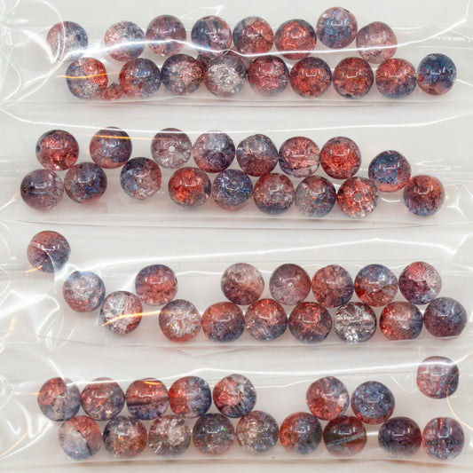 OUTLET 10克圆形压花珠，水晶85000红紫色（00030-85000-red-purple），玻璃，捷克共和国