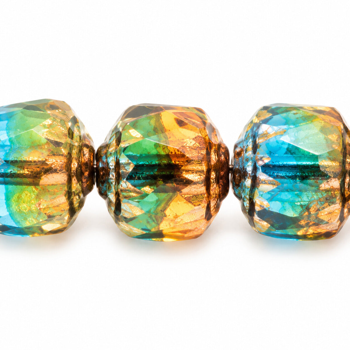 Cathedral Faceted Fire Polished Beads, T0050 Luster Violet Full Coated (t0050-14496), Glass, Czech Republic