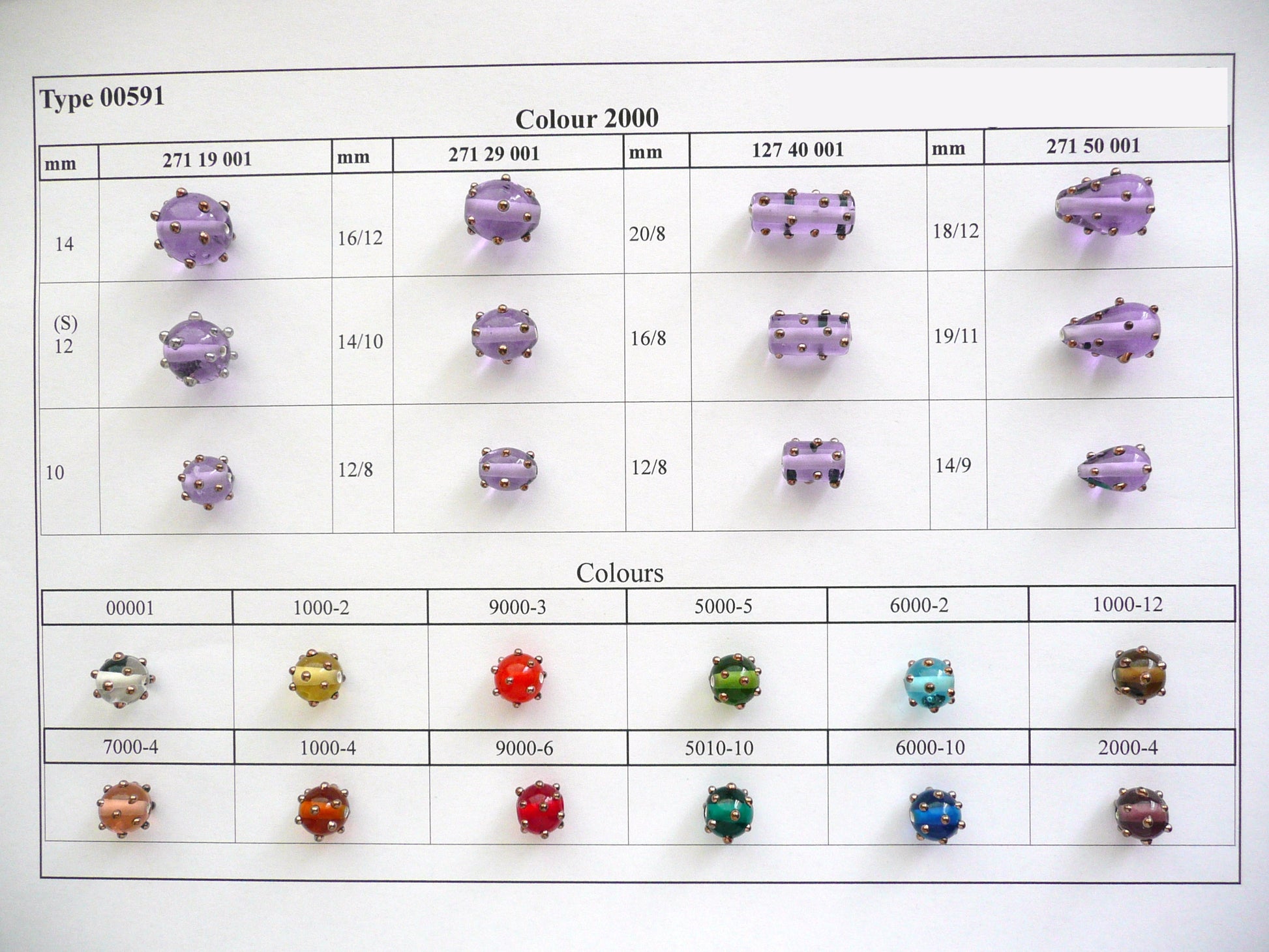 30 pcs Lampwork Beads 591 / Cylinder (271-40-001), Handmade, Preciosa Glass, Czech Republic
