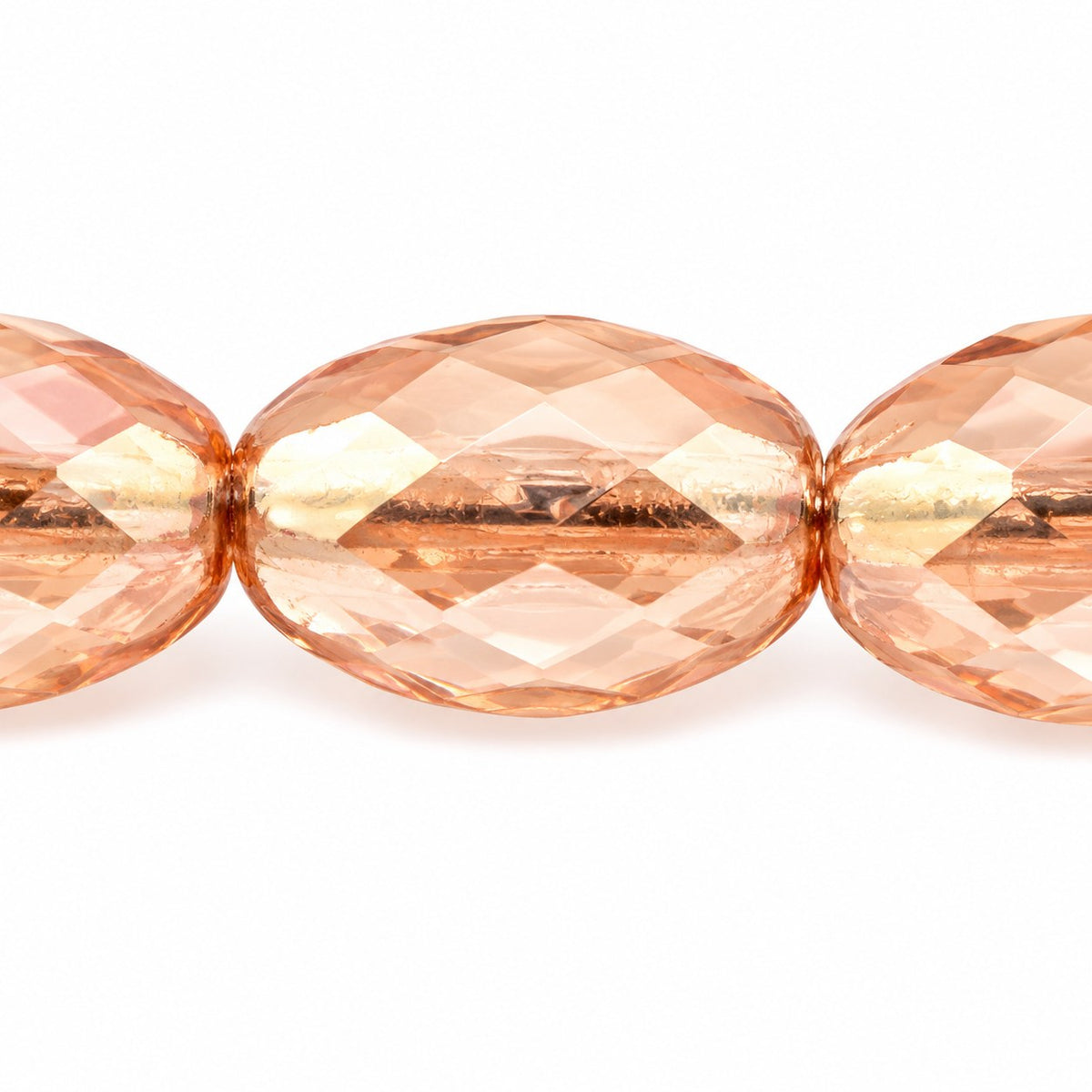 Oval Faceted Beads, Transparent Pink Hematite (70120-14400), Glass, Czech Republic