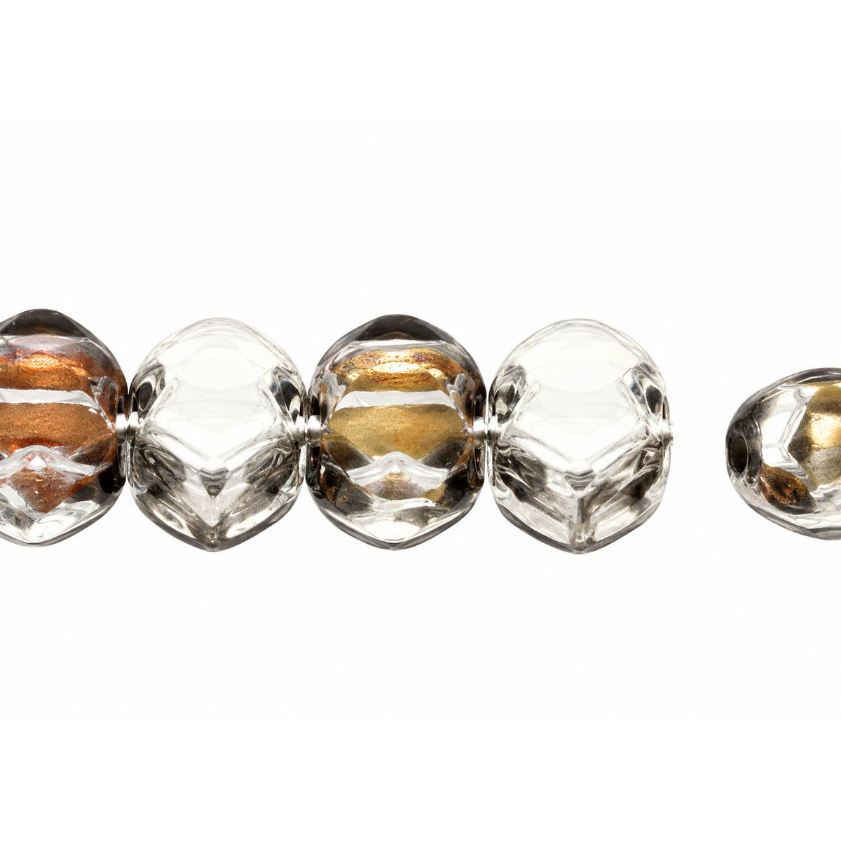 3-Hole Pressed Beads, Crystal 26732 (00030-26732), Glass, Czech Republic