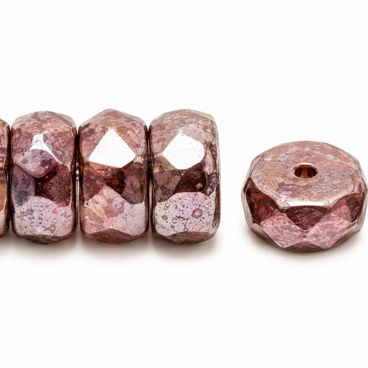Faceted Special Cut Beads Rondelle, X2555 Stain With Luster Blue (x2555-65431), Glass, Czech Republic