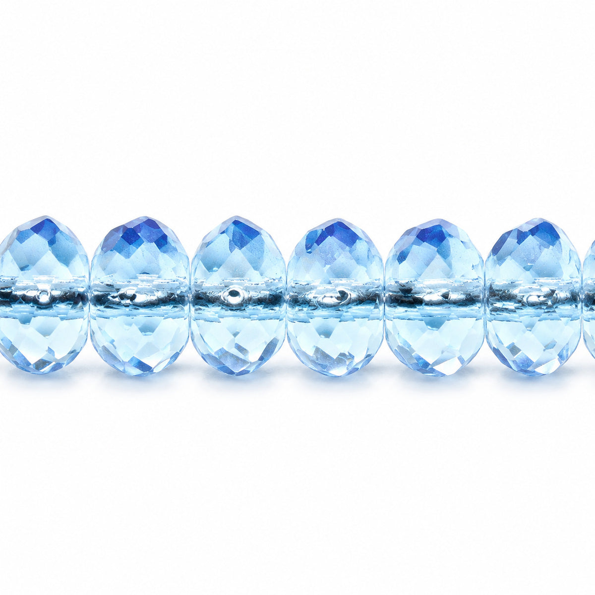 Special Cut Faceted Fire Polished Beads, Transparent Blue (30020), Glass, Czech Republic
