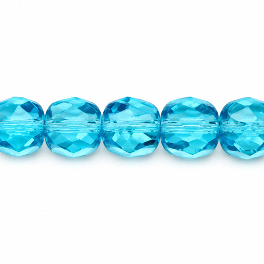 Faceted Special Cut Beads, Transparent Aqua (60010), Glass, Czech Republic