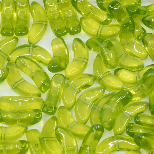 OUTLET 250g Angel Wing Beads, 15 x 15 mm, Transparent Green B (50220-B), Glass, Czech Republic
