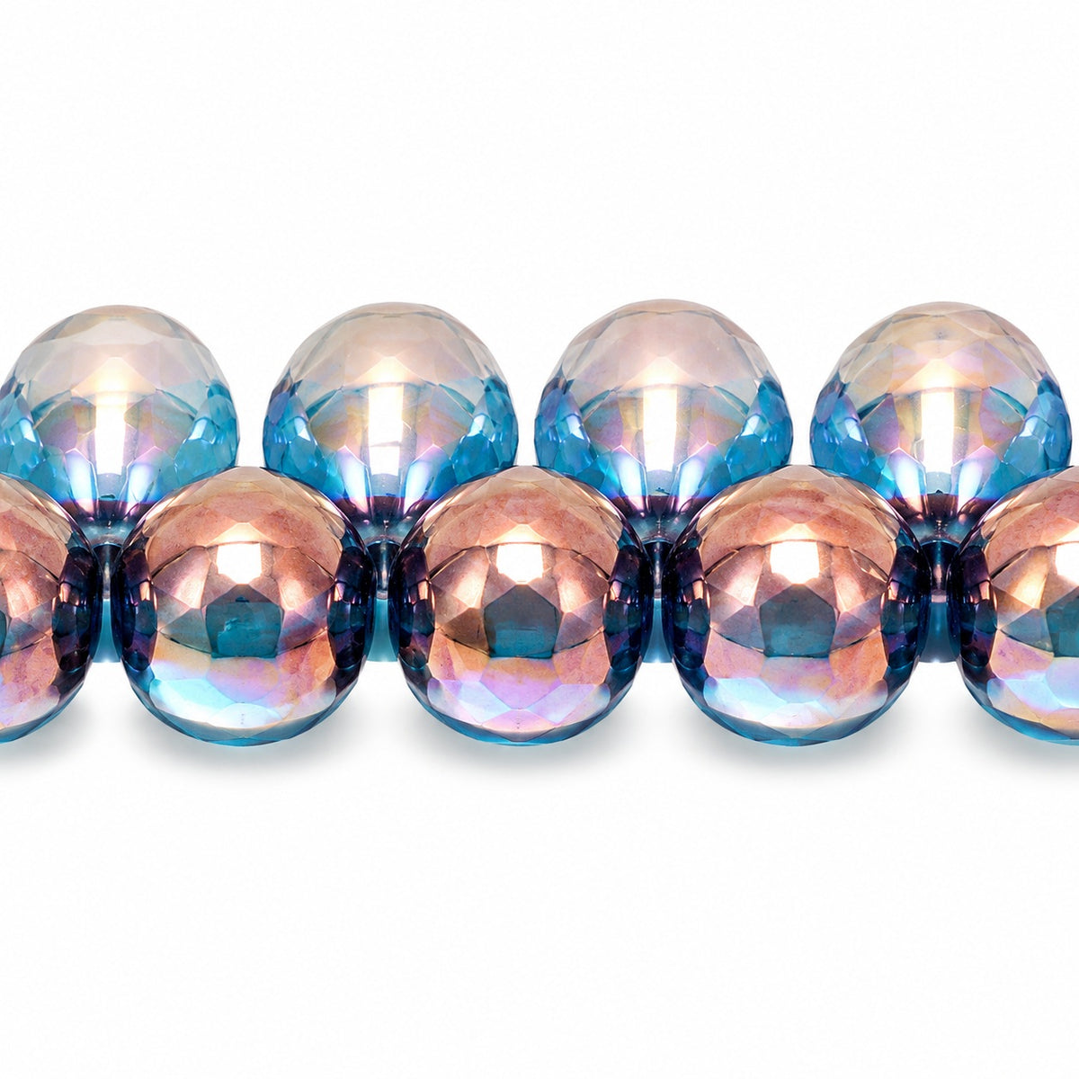 Drop Beads, Transparent Aqua Purple (60010-15726), Glass, Czech Republic