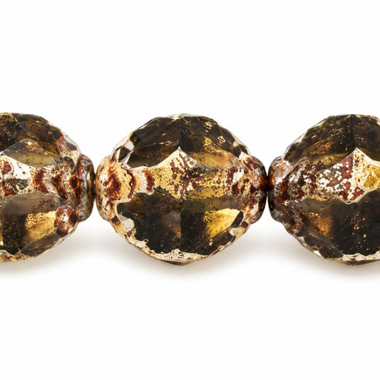 Wasp Special Cut Faceted Fire Polished Beads, X3167 Picasso (x3167-43400), Glass, Czech Republic