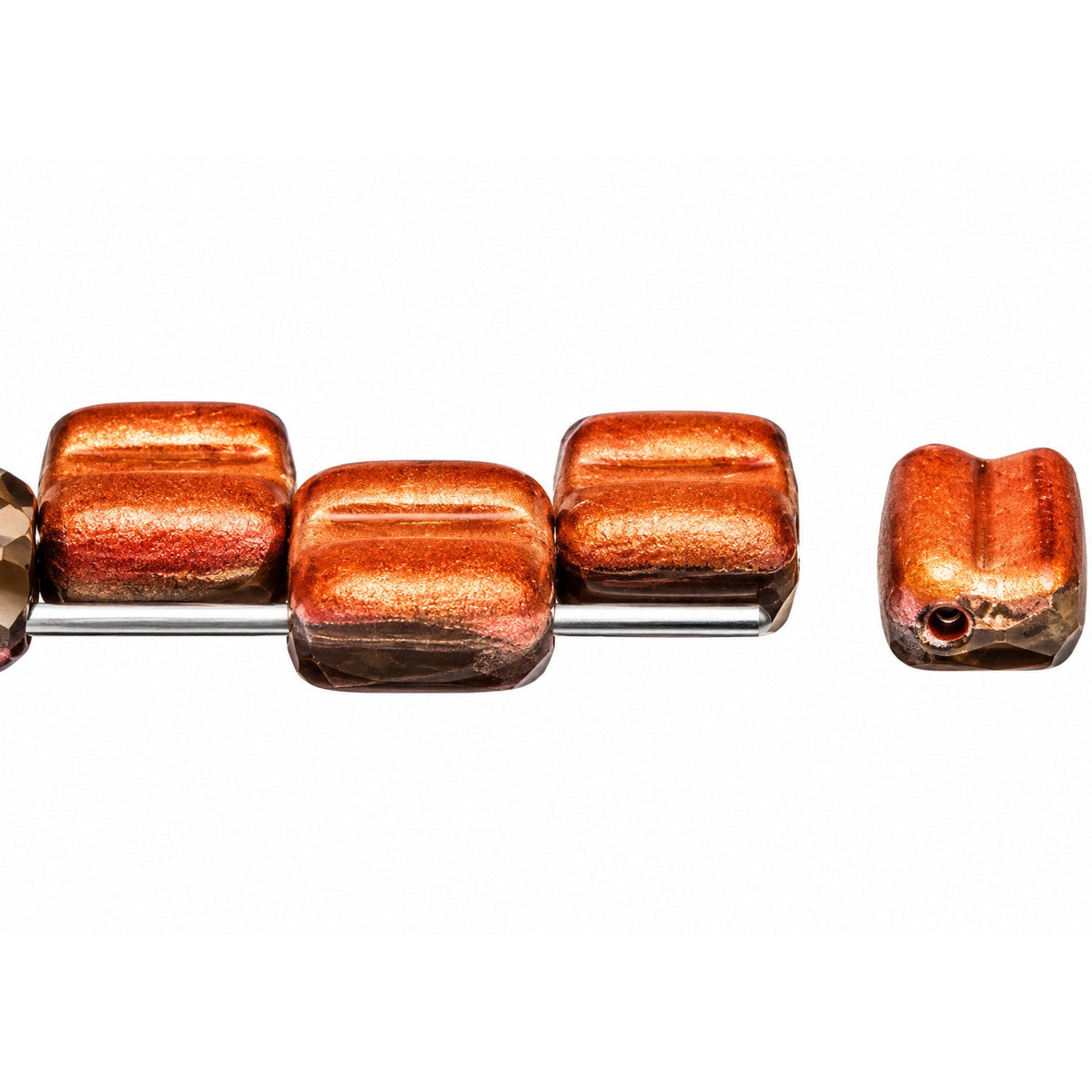 Silky 2-Hole Square Beads, T0110 Matte Rose Gold Capri (t0110-84110-27101), Glass, Czech Republic