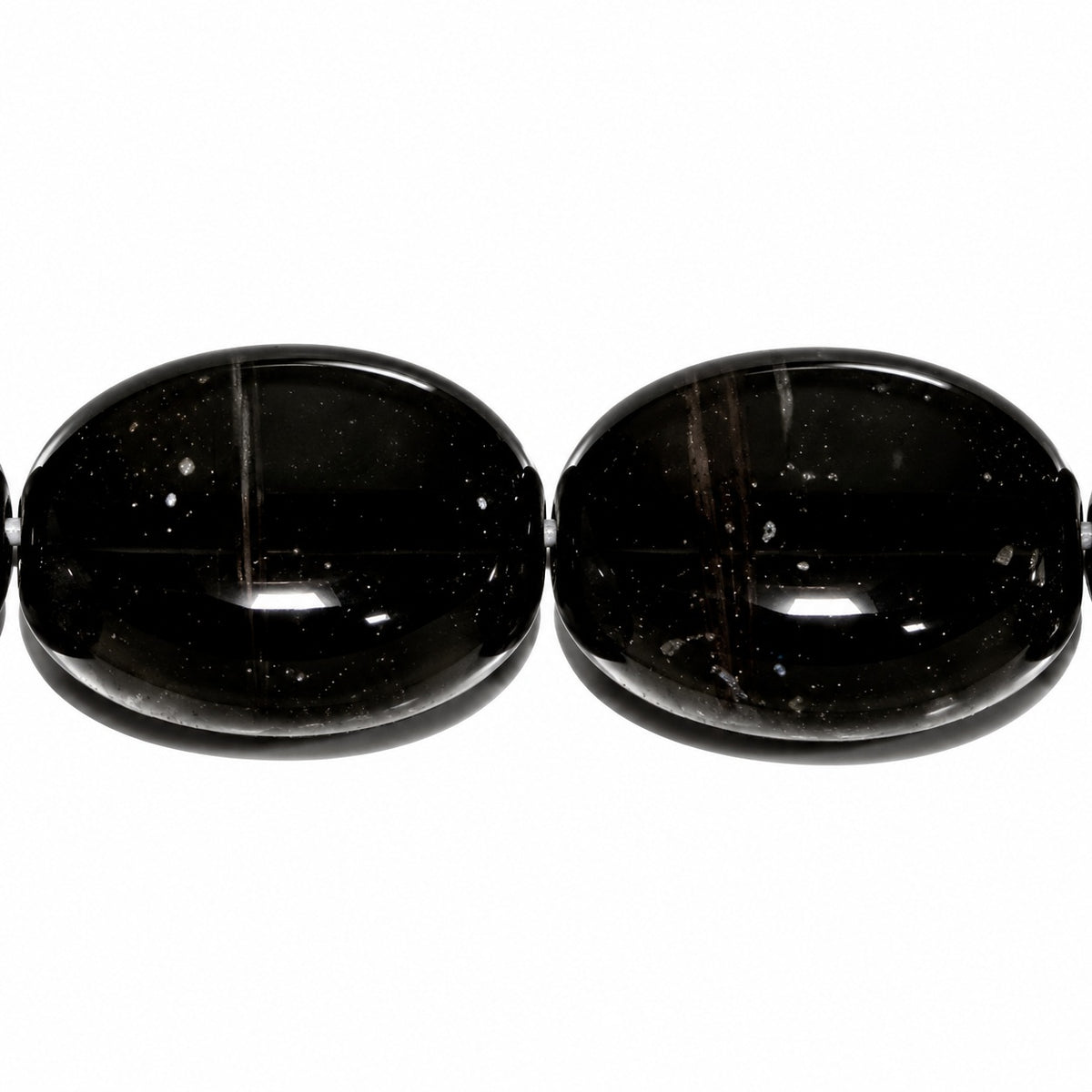 Oval Pressed Beads, Black (05002), Glass, Czech Republic